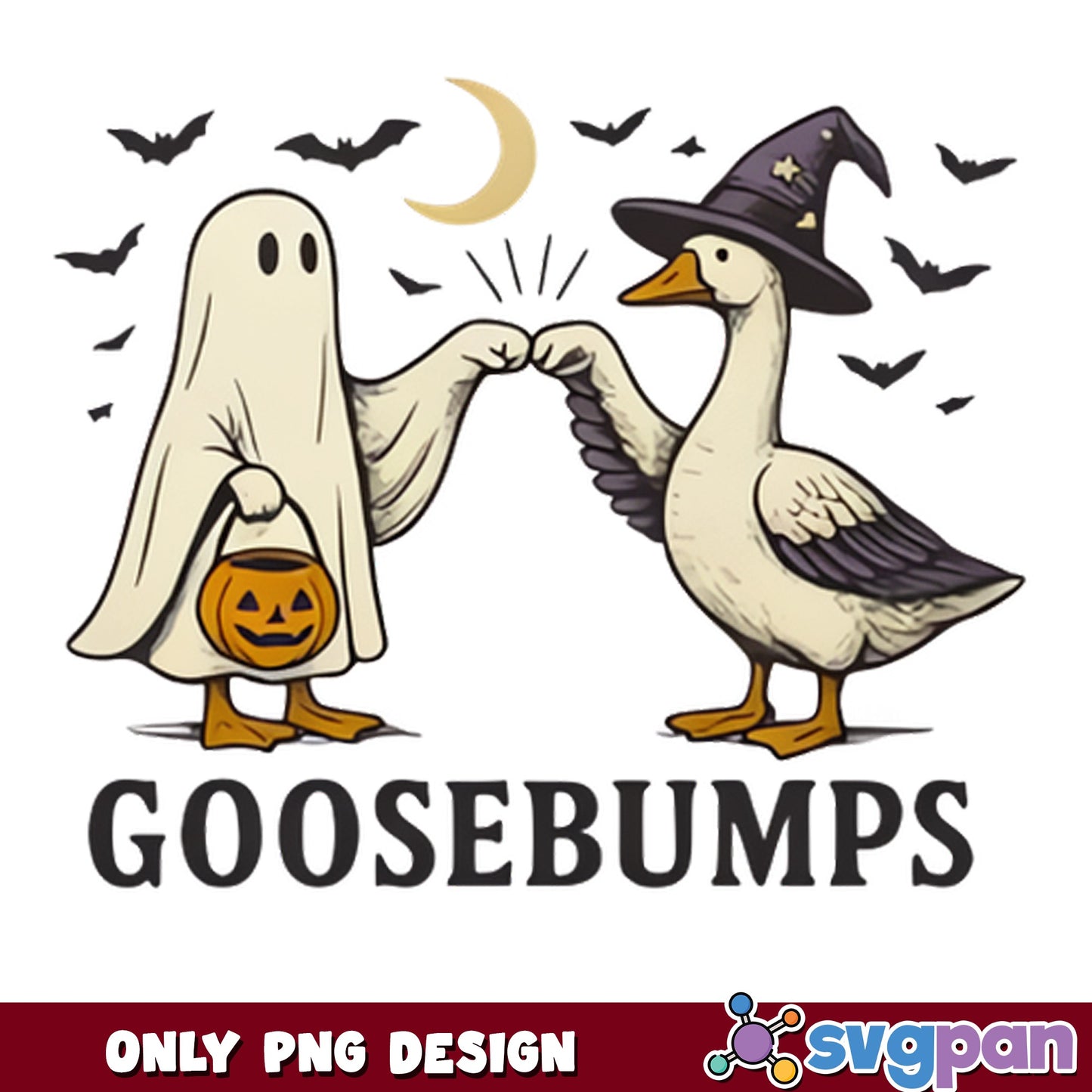 Goosebumps Halloween PNG, Funny Ghost Goose PNG, Spooky PNG