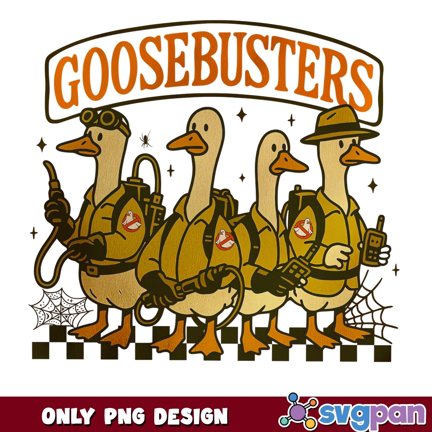 Goosebusters Halloween PNG, Funny Ghost Duck PNG, Halloween PNG