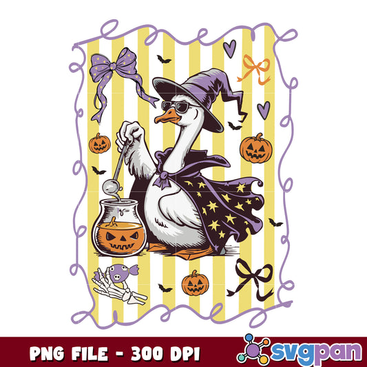 Goose witch png, halloween cartoons​ png, halloween​ decor png