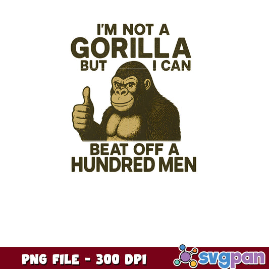 Gorilla Thumbs Up PNG 300 DPI Funny Saying