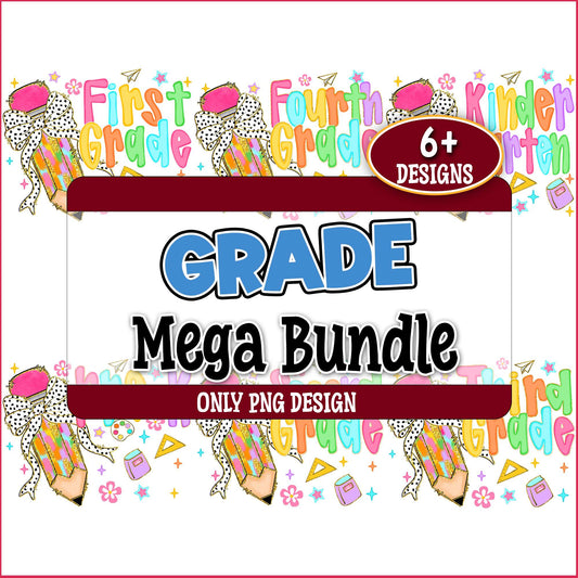 Grade pencil design png bundle