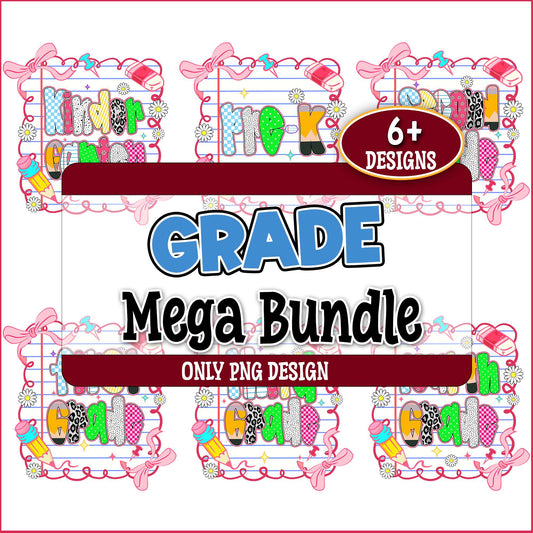 Grade pink design png bundle