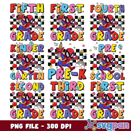 Grade school design spidey png bundle