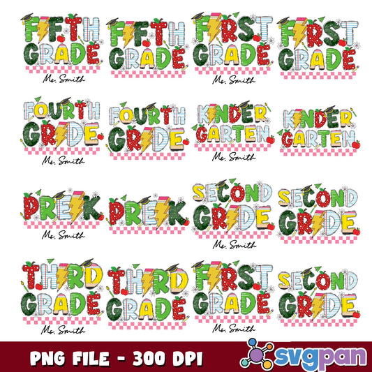 Grades ms smith design png bundle
