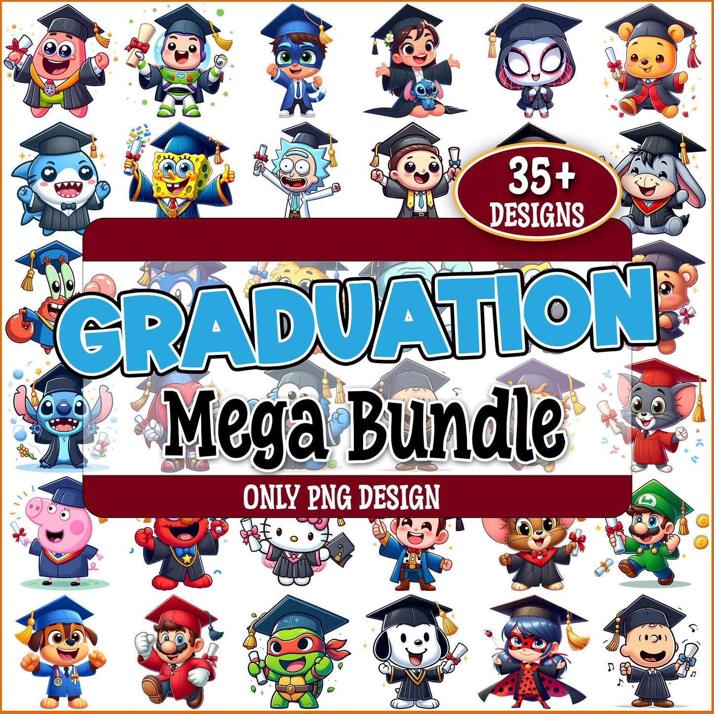 Graduation cartoon png bundle