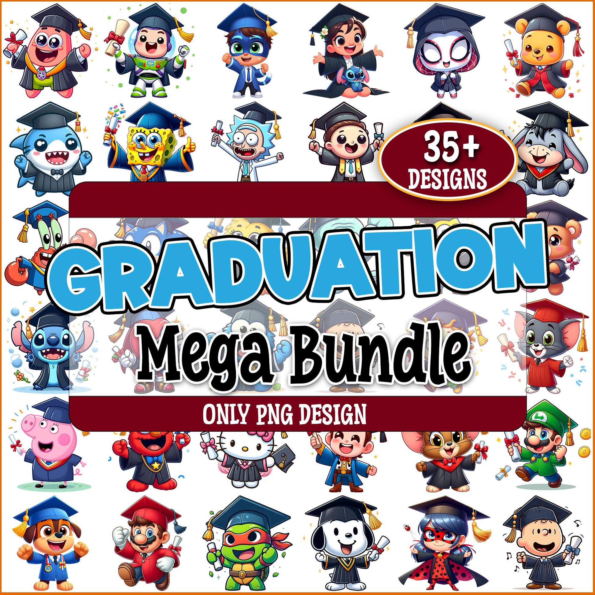 Graduation cartoon png bundle