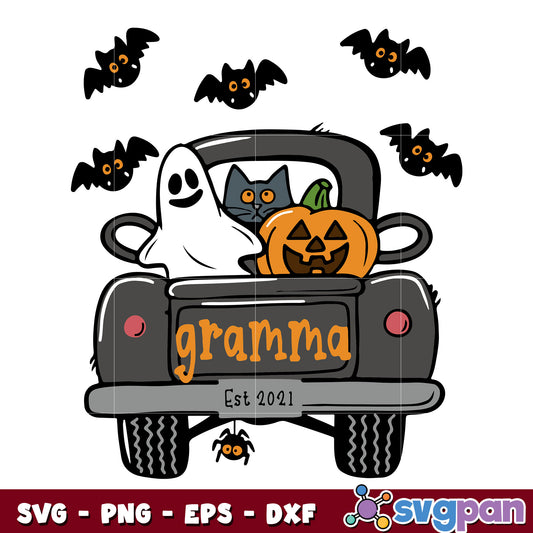 Gramma Truck Halloween Est 2021 svg