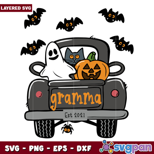 Gramma truck halloween svg, halloween svg, horror movies characters svg
