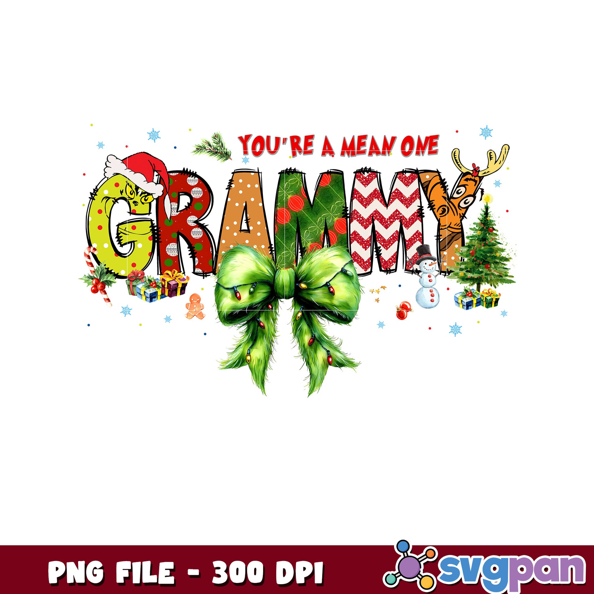 Grammy christmas png, happy grinch png, grinch cookies ​png