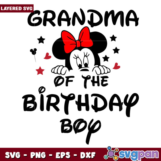 Grandma Minnie Birthday Boy SVG