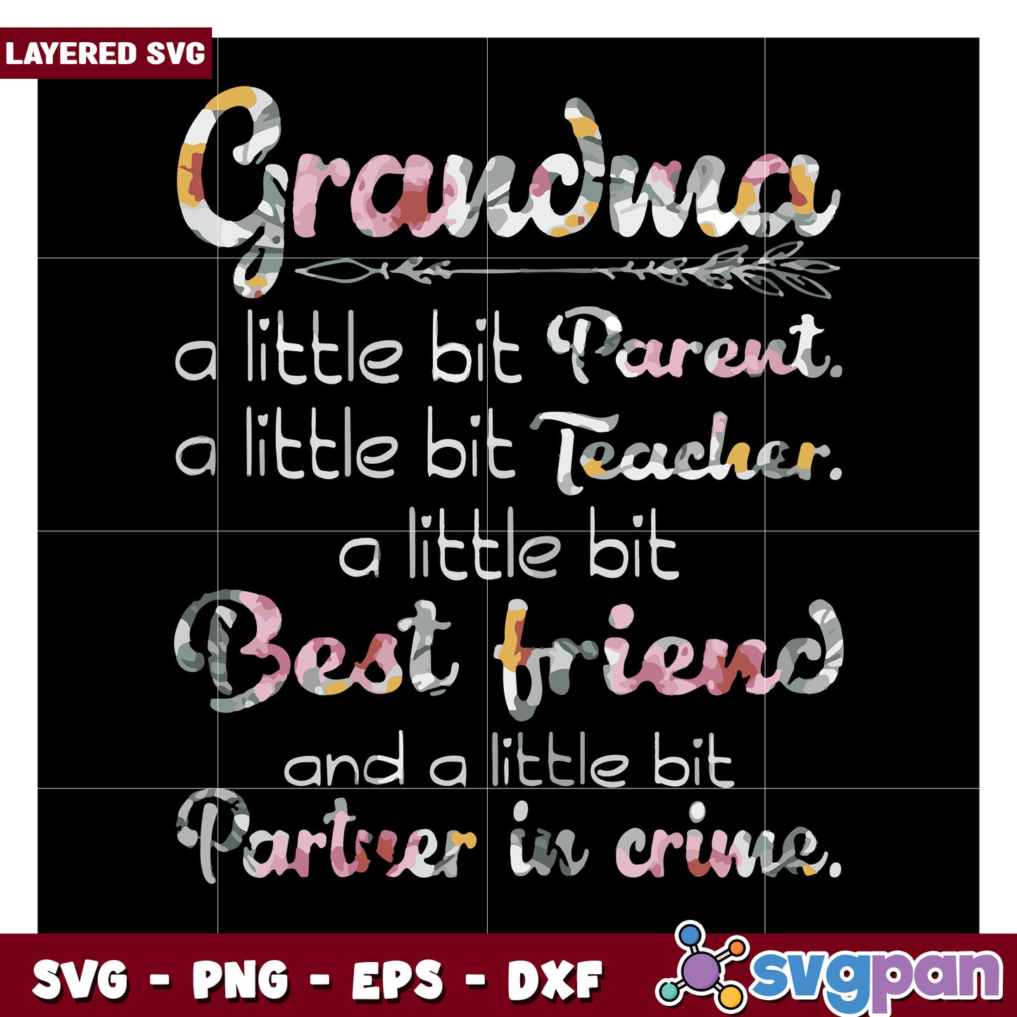 Grandma SVG Design for Family Love, Perfect Gift for Grandma