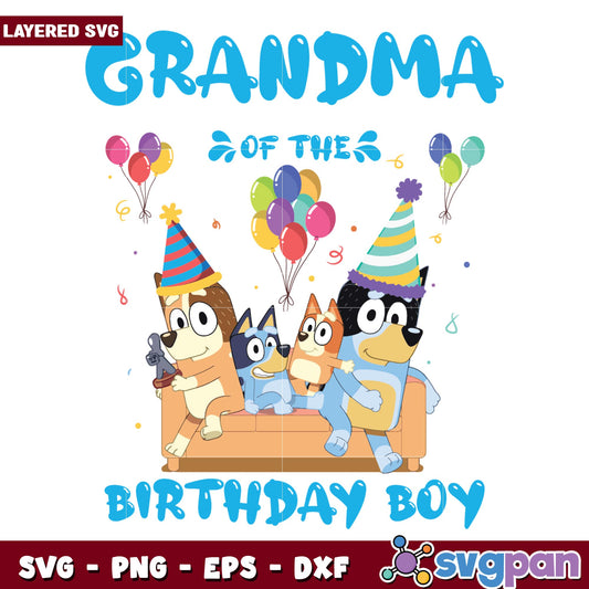 Grandma of the birthday boy svg, Bluey characters svg, digitaldownload