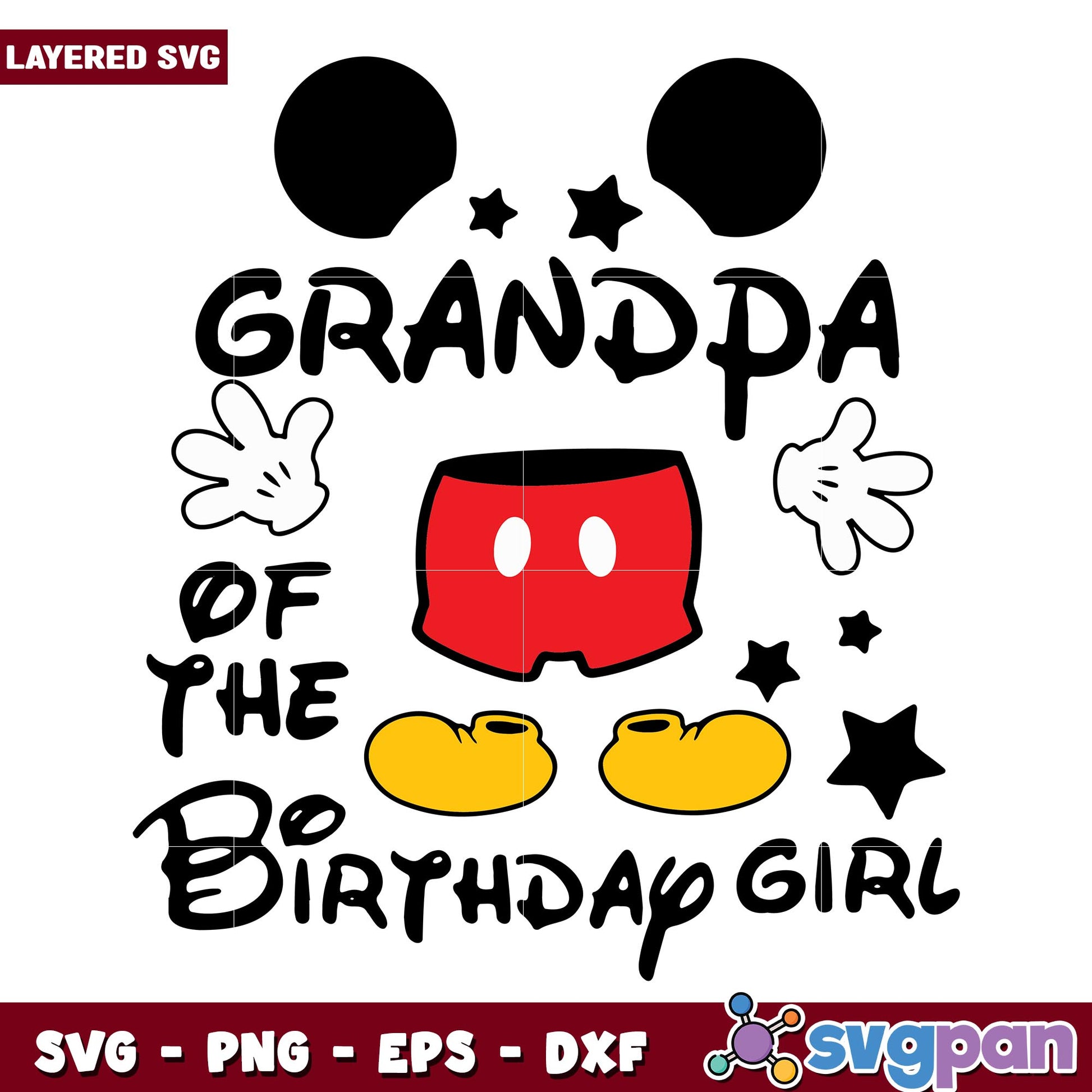 Grandpa of the birthday girl svg, Disney characters svg, Digital Download (2)