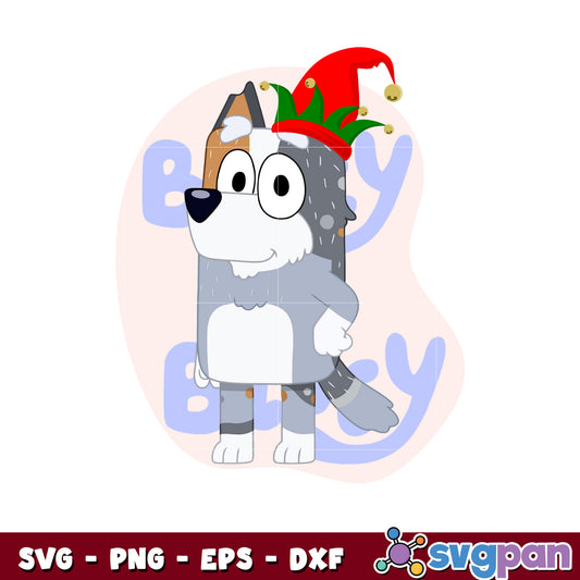 Grandpa bob bluey dog christmas svg, christmas cartoons​ svg