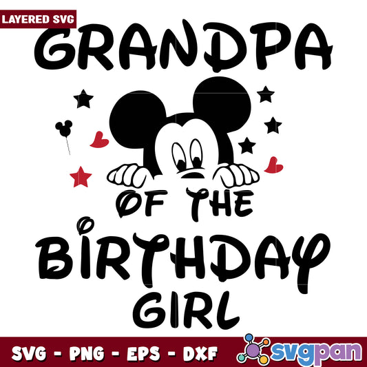 Grandpa of the Birthday Girl SVG