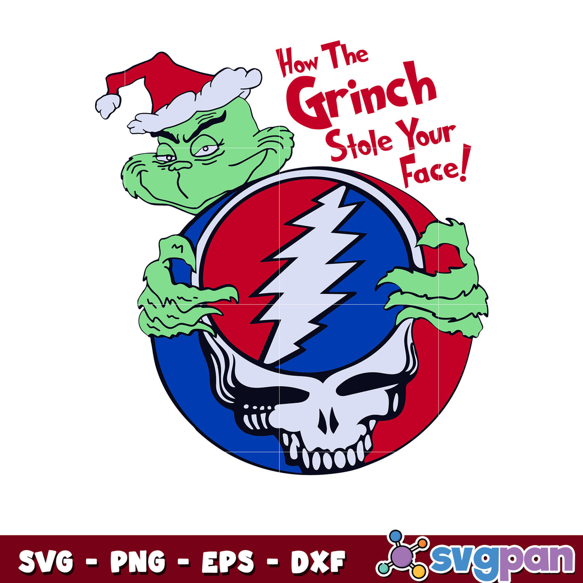 Grateful dead how the grinch stole your face svg