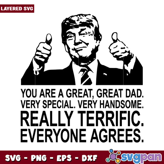 Great Dad SVG Design for Father's Day, Perfect Gift Idea Template