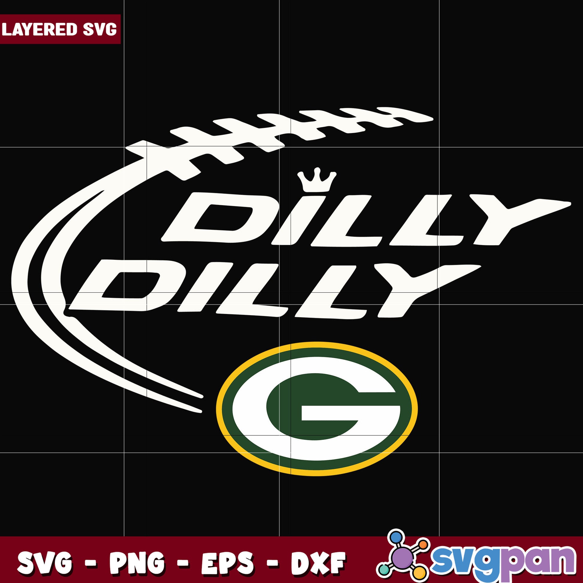 Green Bay Packers dilly dilly svg, nfl scores svg, football packers svg