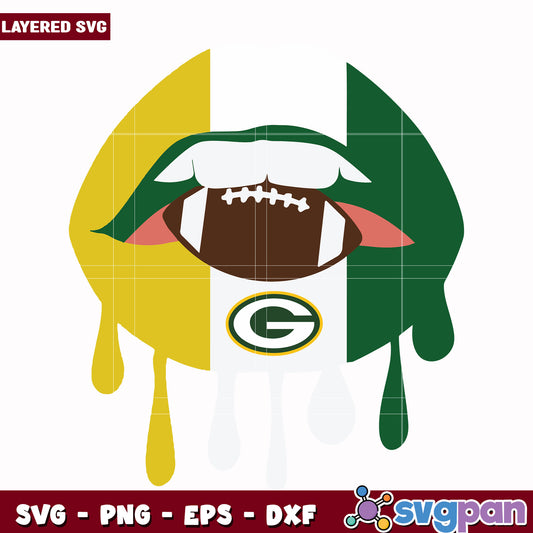 Green Bay Packers lips svg, nfl scores svg, football packers svg