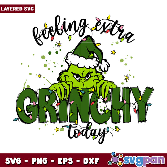Green Christmas Feeling Extra Grinchy Today svg, christmas cookies svg, grinch design svg