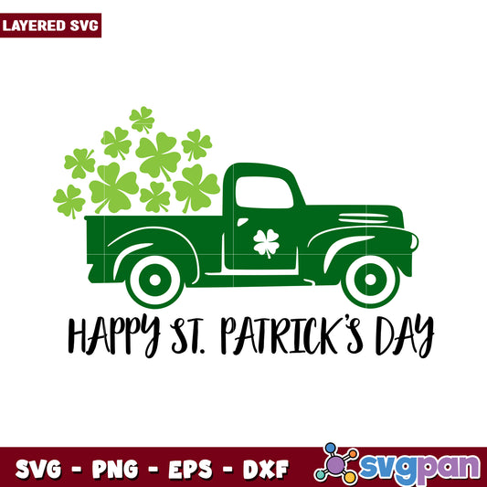 Green Truck with Shamrocks, Celebrate St. Patrick's Day Joyfully