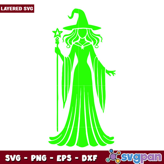 Green Witch SVG Cut File Halloween Design