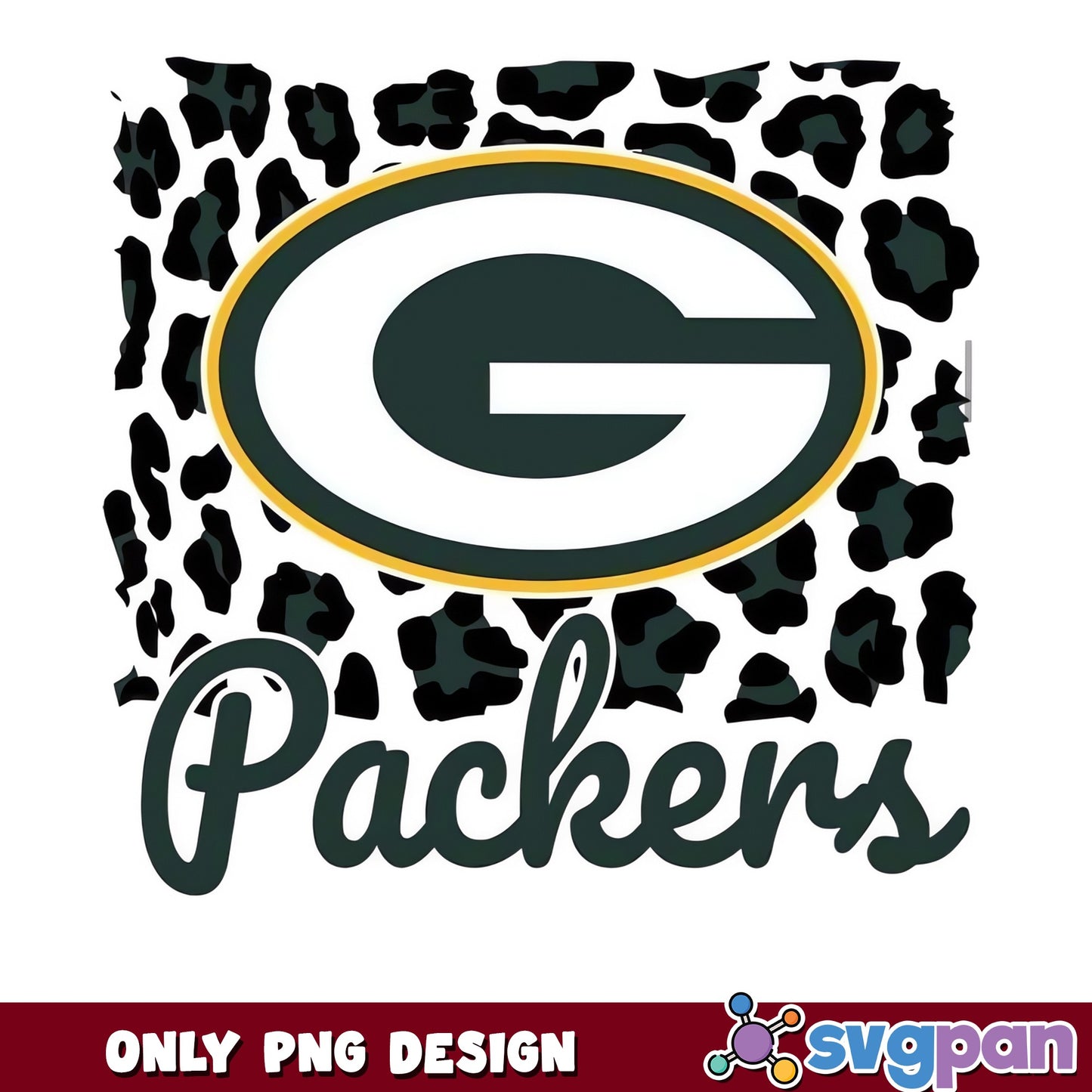 Green Bay Packers Leopard PNG, Packers Football PNG, NFL PNG