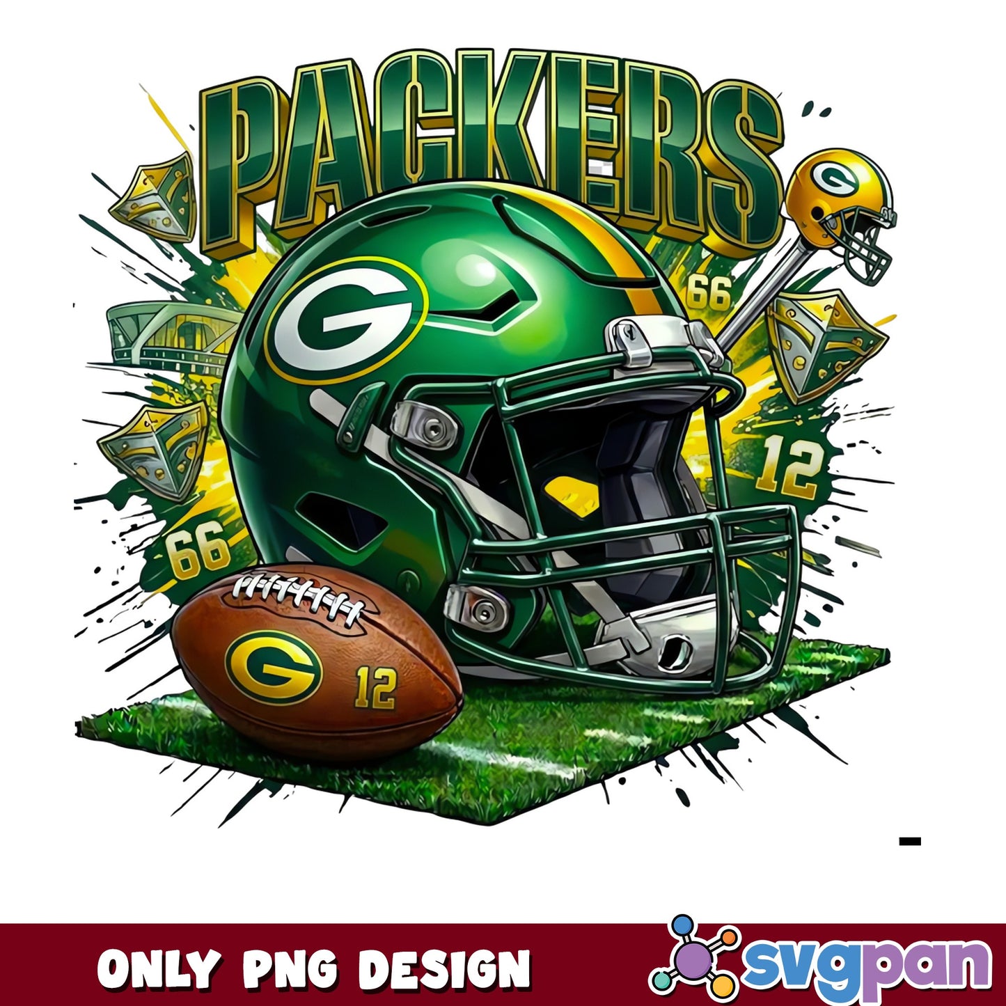 Green Bay Packers PNG, NFL Football Helmet Design, Packers PNG