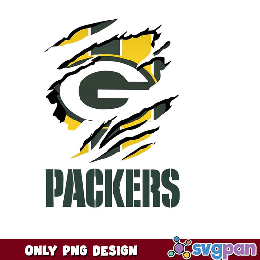 Green Bay Packers Ripped Claw PNG, NFL Football PNG, Packers PNG
