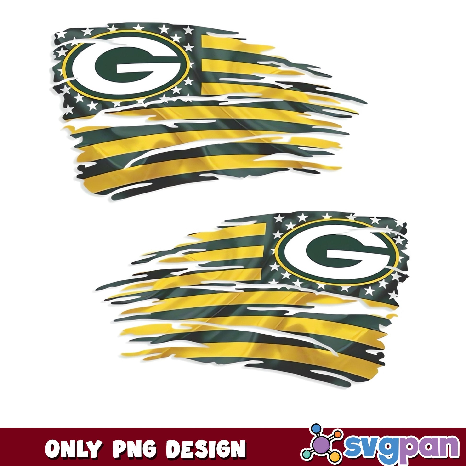 Green Bay Packers Tattered Flag PNG, NFL Team PNG, Football PNG