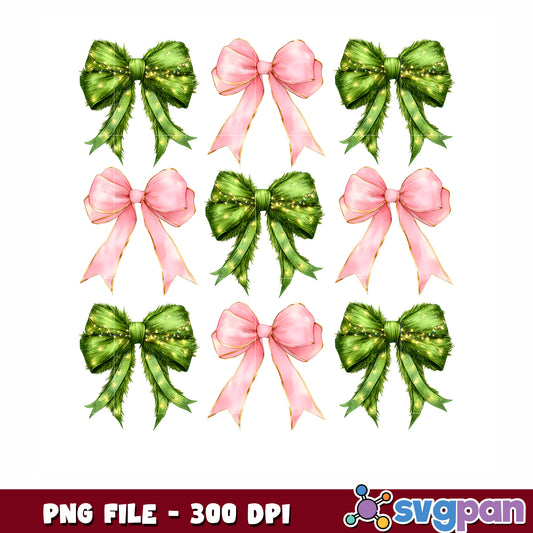 Green and pink bow png, christmas grinch png, christmas season png