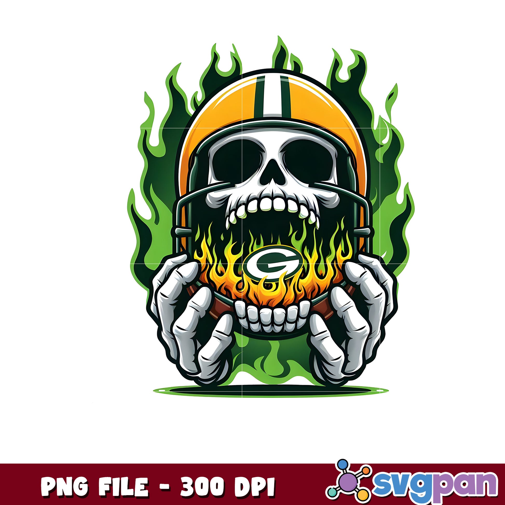 Green bay packers burning skull png, super bowl 2025 png, american football league png