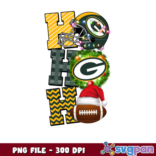 Green bay packers helmet hohoho png, nfl christmas games​ png, super bowl 2025