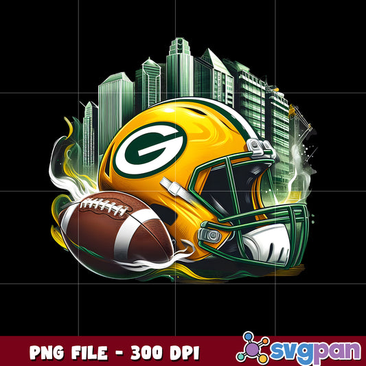 Green bay packers logo smoke helmet illustration png, nfl team helmet png, nfl design png