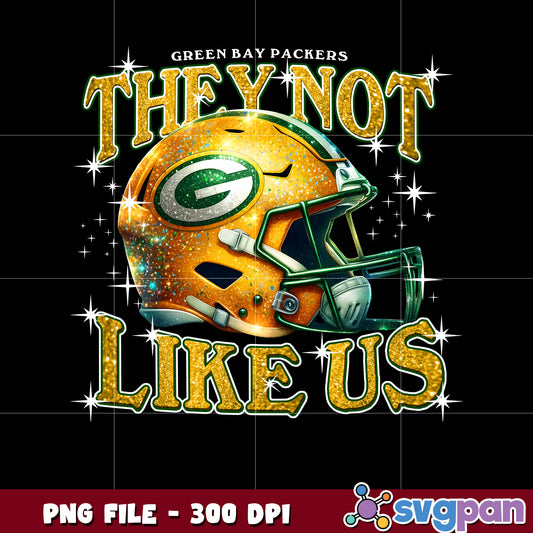 Green bay packers they not like us helmet design png, american rugby png, nfl teams png