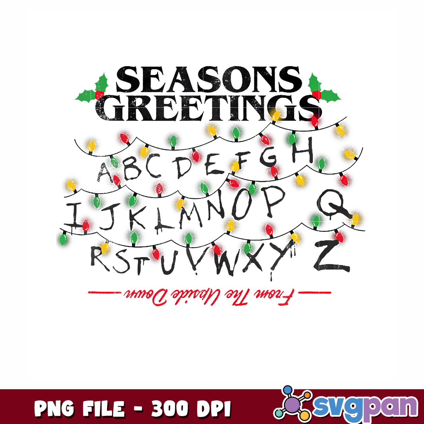 Greeting season png, hawkins high png, mind flayer png