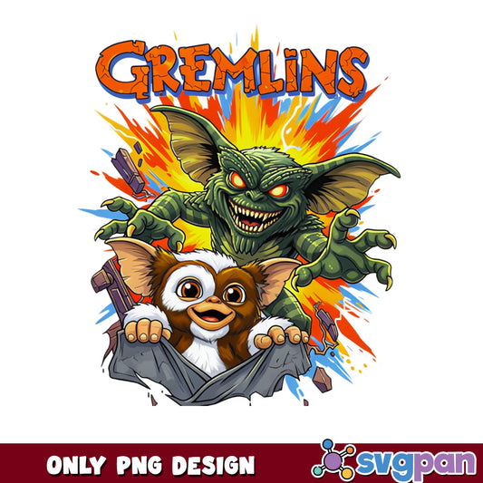 Gremlins Gizmo And Stripe PNG, Horror Movie PNG, Halloween PNG