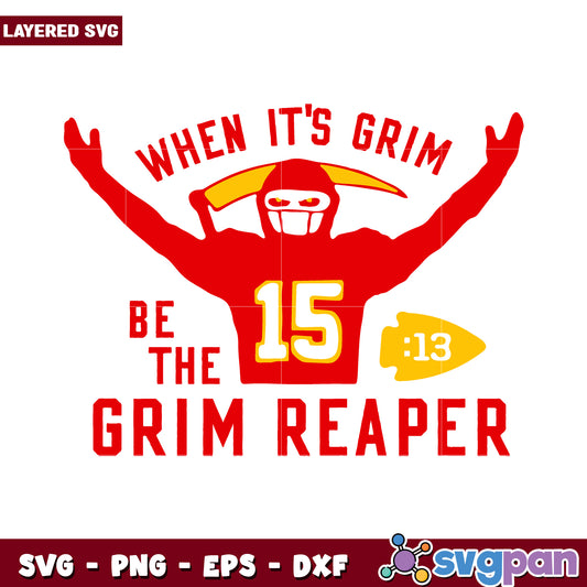 Grim Reaper Football SVG Design for Sports Lovers, Perfect for Apparel