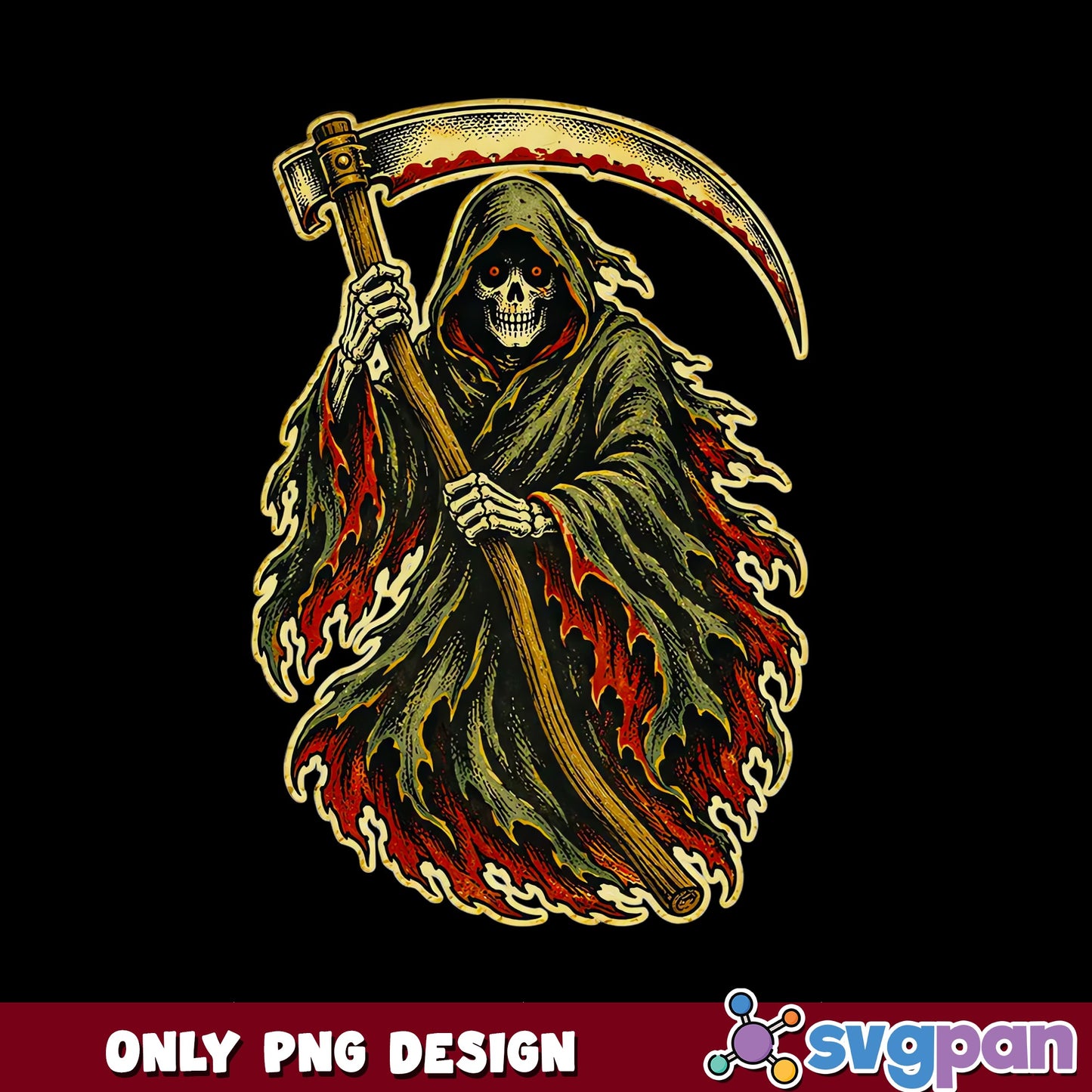 Grim Reaper With Scythe PNG, Halloween Skull PNG, Horror PNG