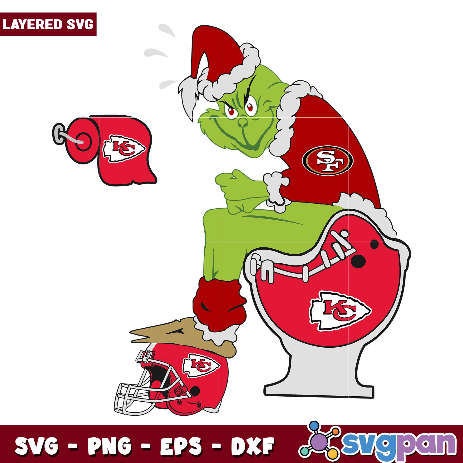Grinch 49ers And Kansas City Chiefs svg, christmas cookies svg, grinch design svg