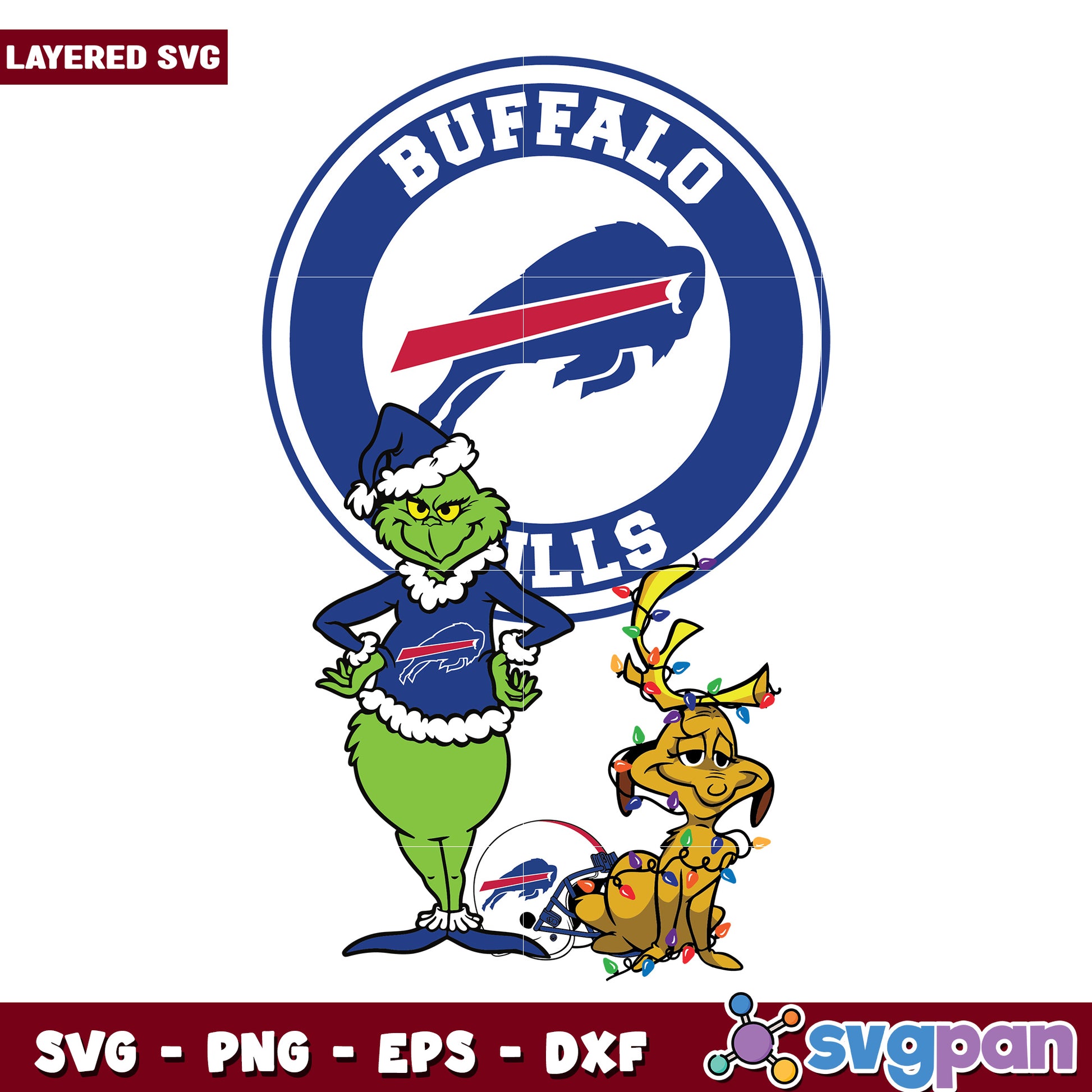 Grinch And Max Buffalo Bills svg, christmas cookies svg, grinch design svg