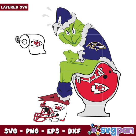 Grinch Baltimore Ravens And Kansas City Chiefs svg, christmas cookies svg, grinch design svg