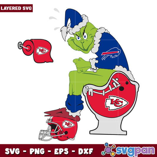 Grinch Buffalo Bills And Kansas City Chiefs svg, christmas cookies svg, grinch design svg