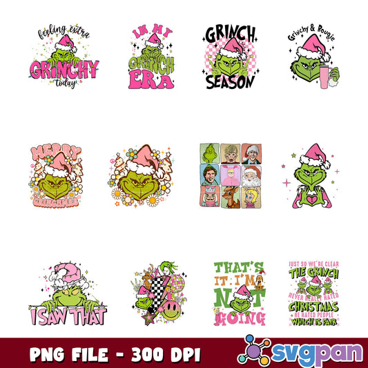 Grinch Bundle PNG Files for Fun Holiday Designs