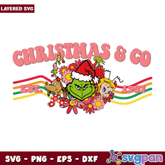 Grinch Christmas And Co Est 1957 svg, christmas cookies svg, grinch design svg