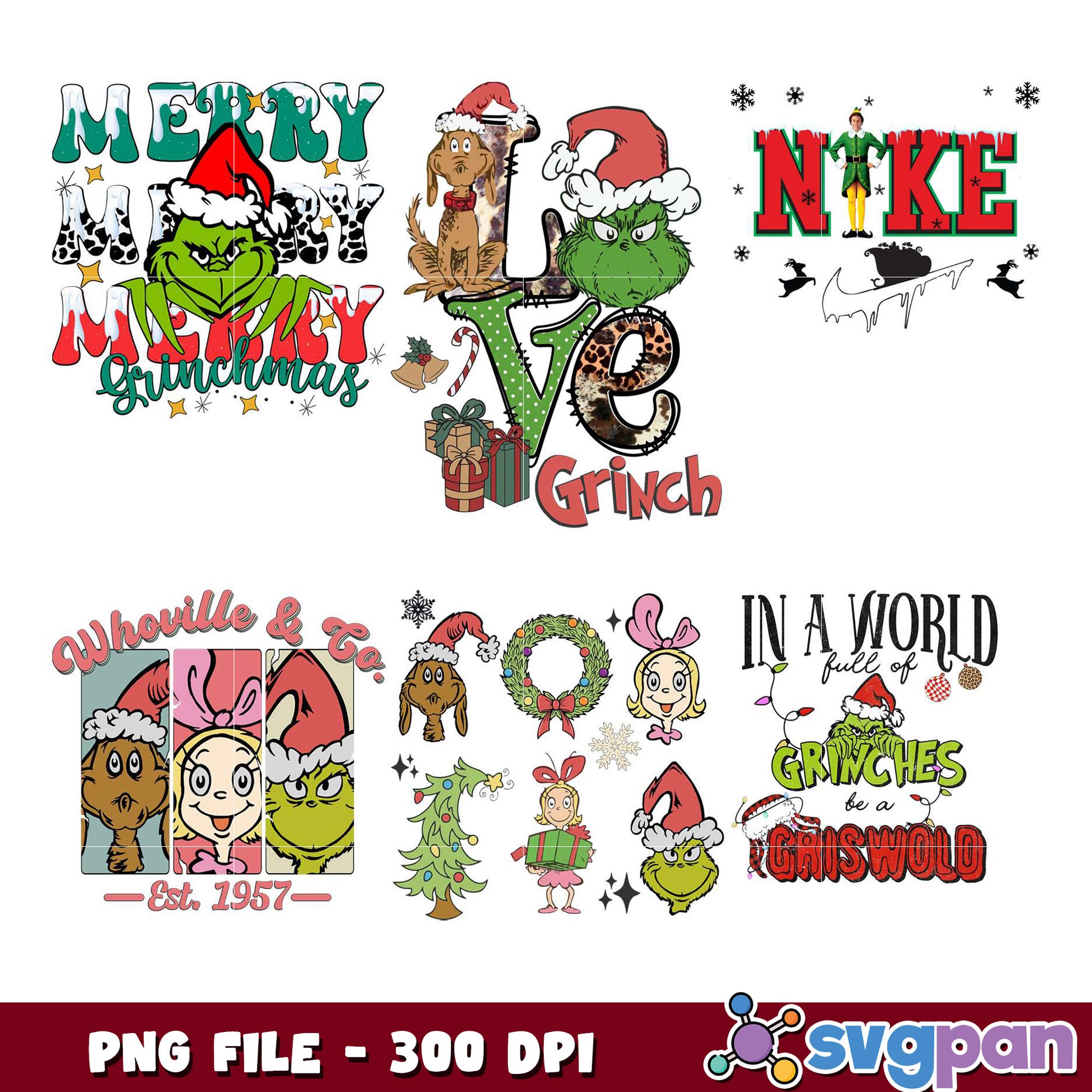 Grinch Christmas Bundle Fun PNG Art Collection