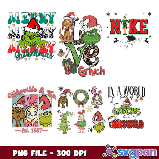 Grinch Christmas Bundle Fun PNG Art Collection