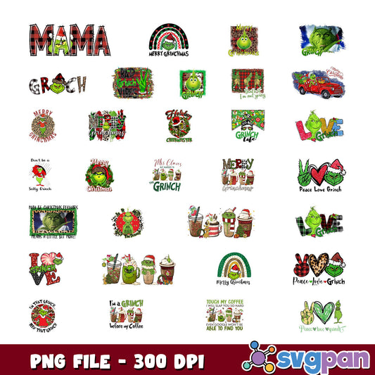 Grinch Christmas Bundle PNG Designs for All Occasions