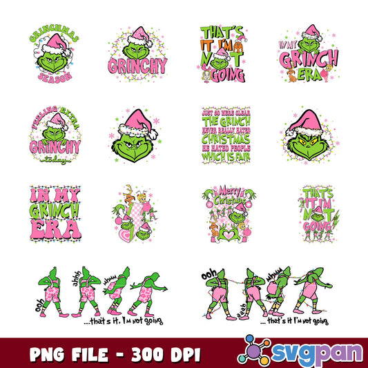 Grinch Christmas Bundle PNG File for Holiday Fun