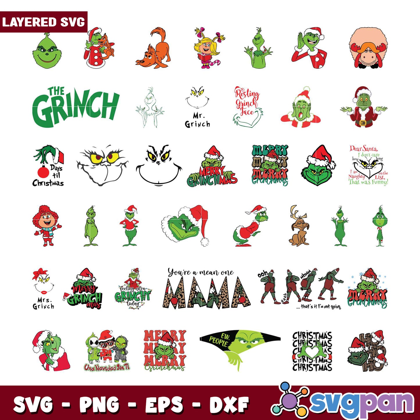 Grinch Christmas Bundle SVG for Festive Crafts